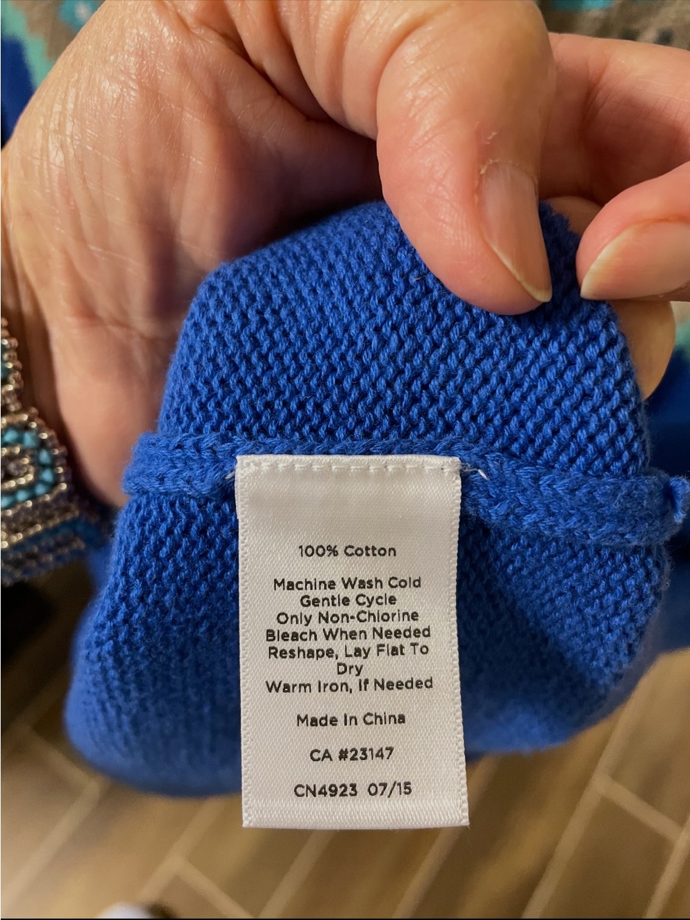 💙 Talbots Fair Isle Button-Front Cardigan – Blue Multi – Size MP - Picture 4 of 4